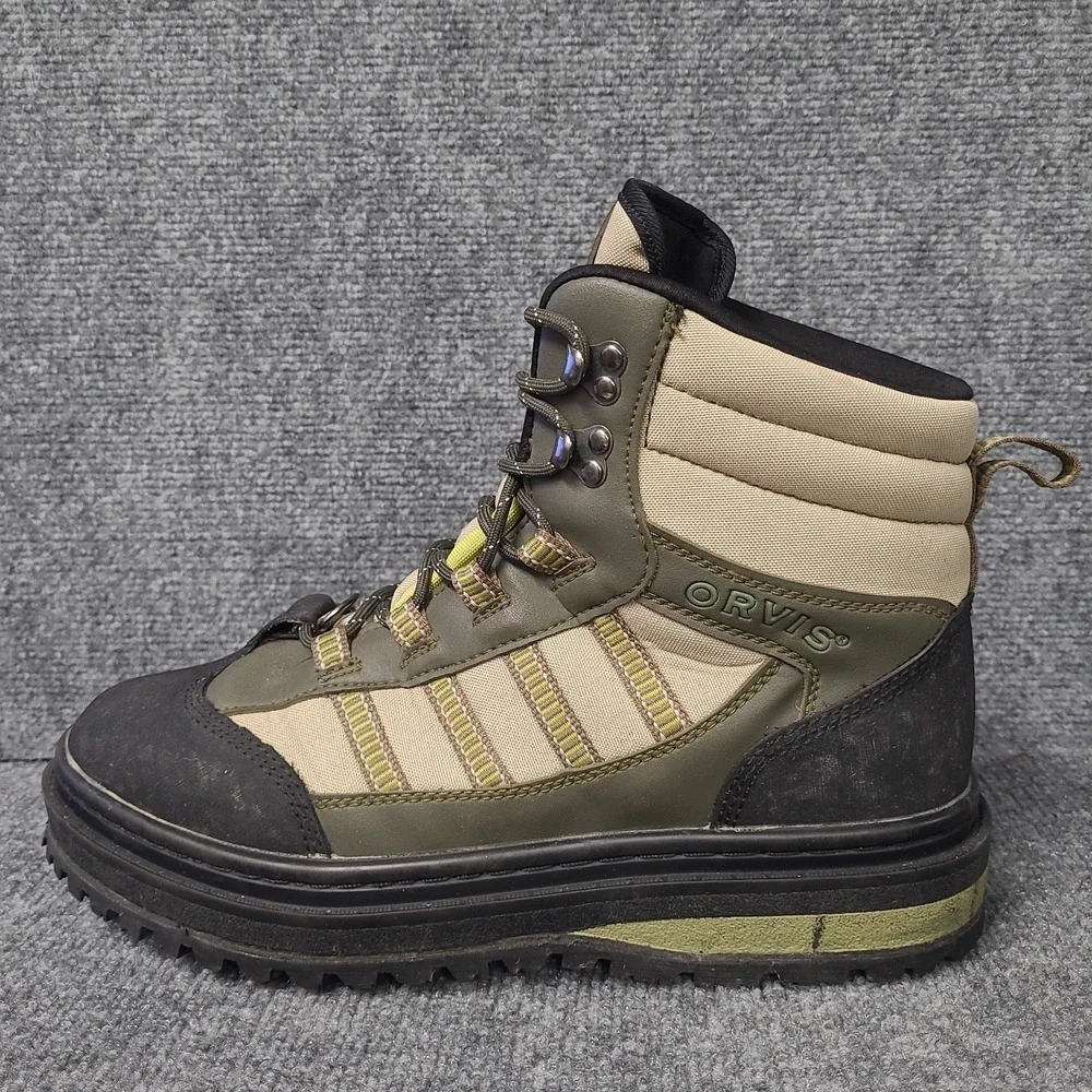 Orvis Encounter Wading Boots Mens US 12 Olive Green Vibram Sole 16FO